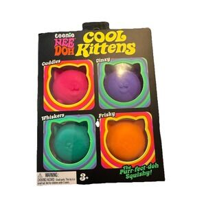 🐱 NeeDoh teenie 4 Pack Nee Doh Mini Cool Cats Set of Four New Factory Sealed